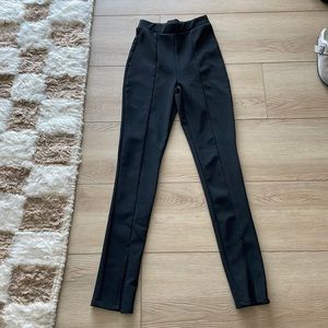 Zara Black High-Waist Ponte Slim Pants